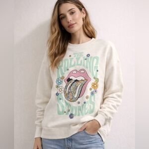 American Eagle  Rolling Stones Graphic crew neck sweat shirt soft & cozy XS